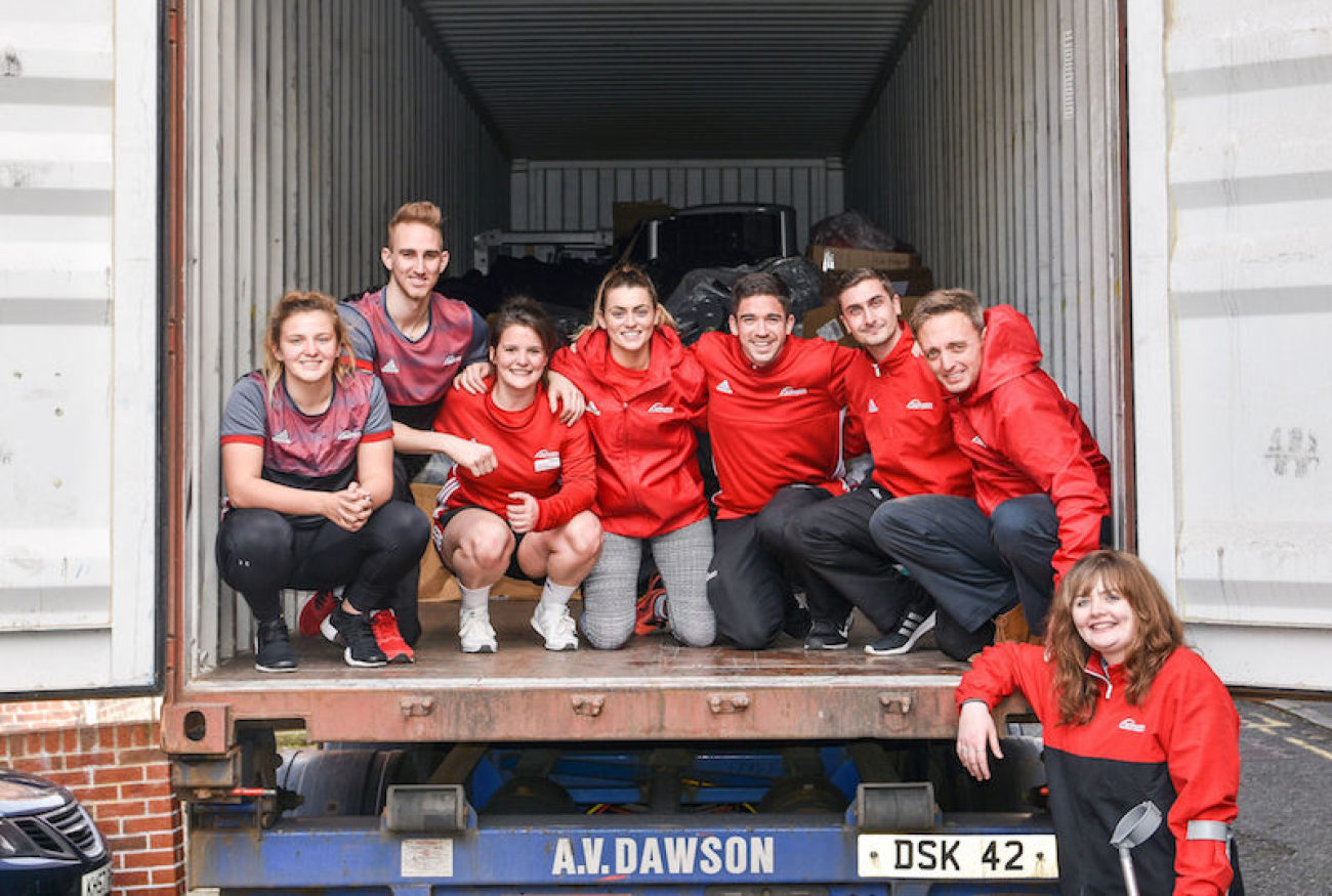 African Kids Await Northumbria Container